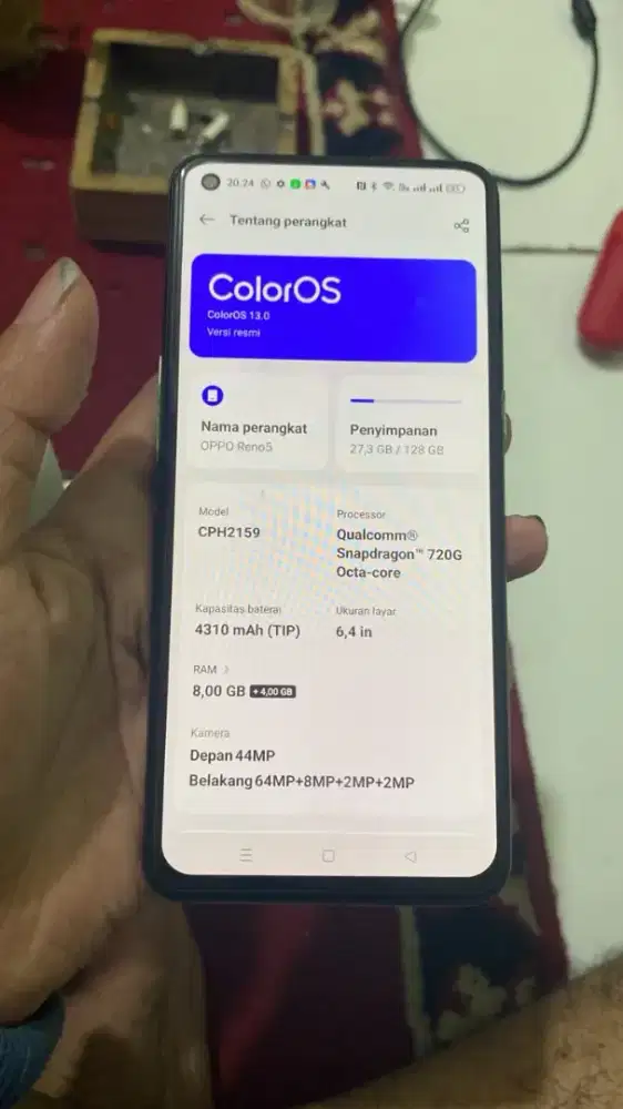 Dijual Oppo Reno 5 4g harting mulus cuman ganti backdoor