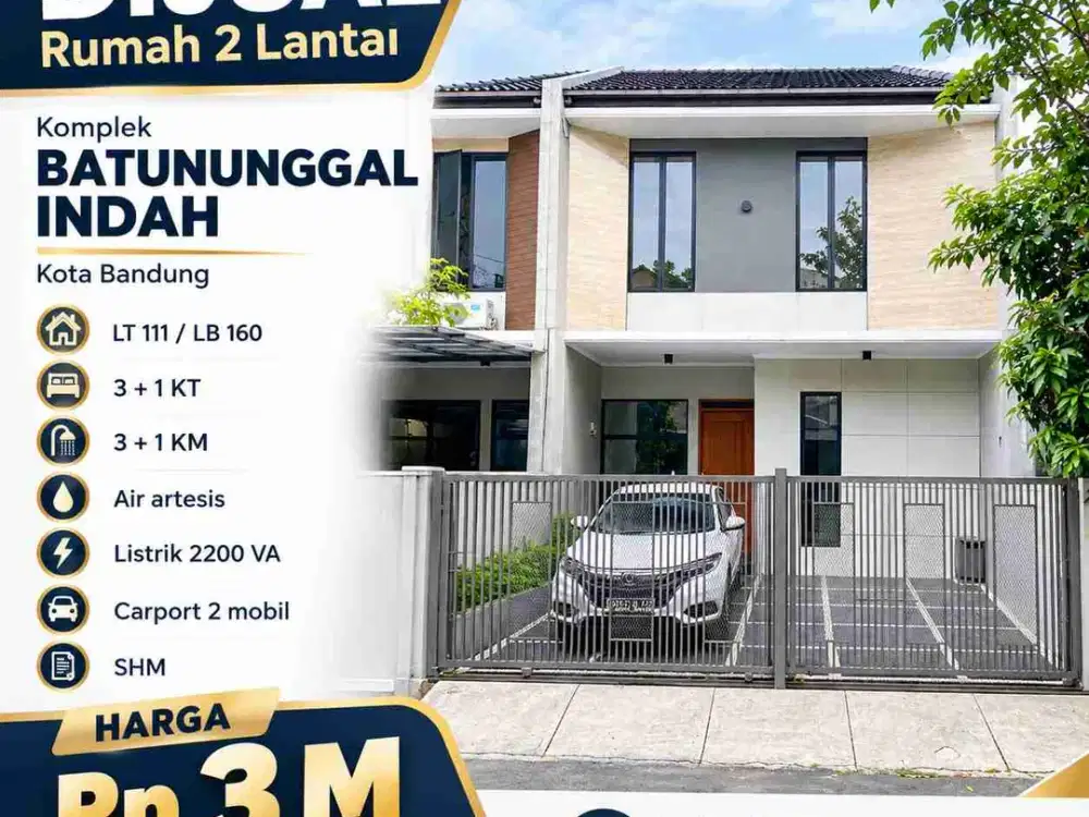 Dijual rumah 2 lantai di Batununggal Indah, Kota  Bandung