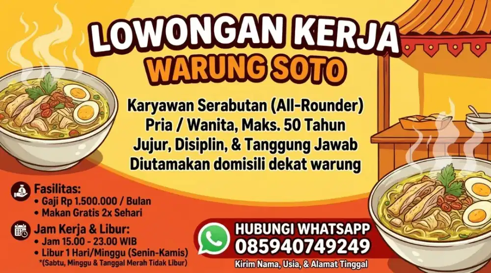 Pegawai untuk warung soto