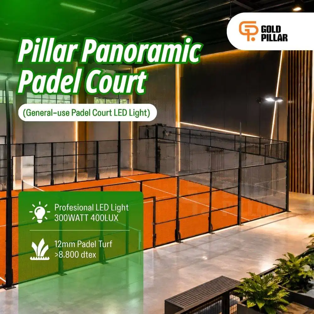 Padel Court Full Set - Lapangan Padel Panoramic Kaca Tempered