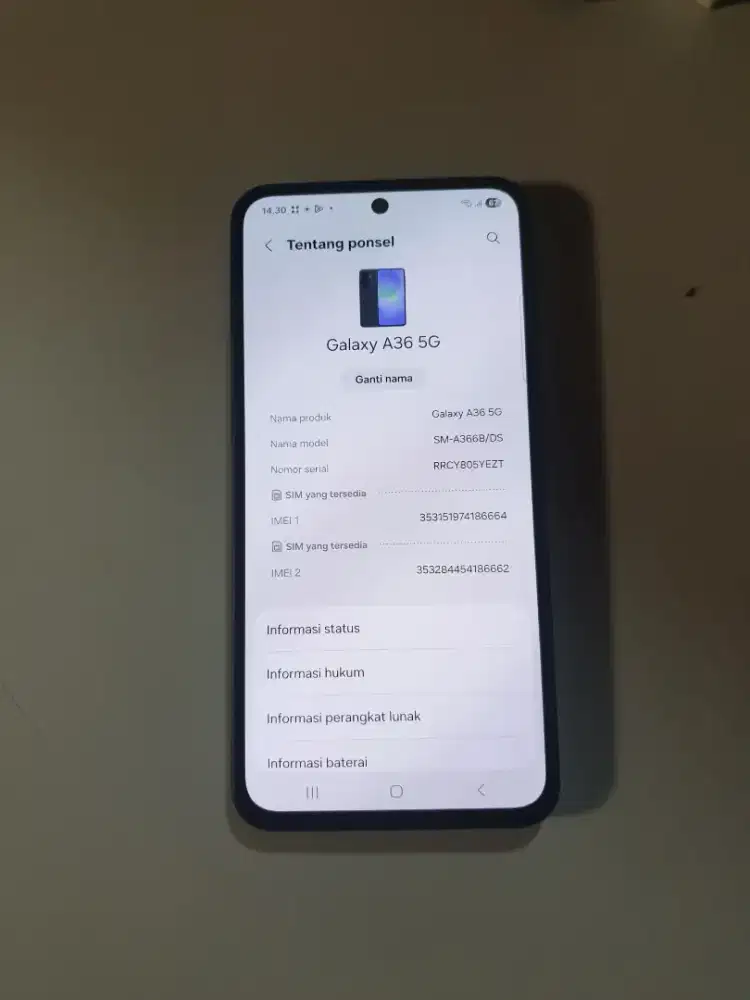 Samsung Galaxy A36 5G RAM 8GB/128GB SEIN Unit Only – Siap Pakai