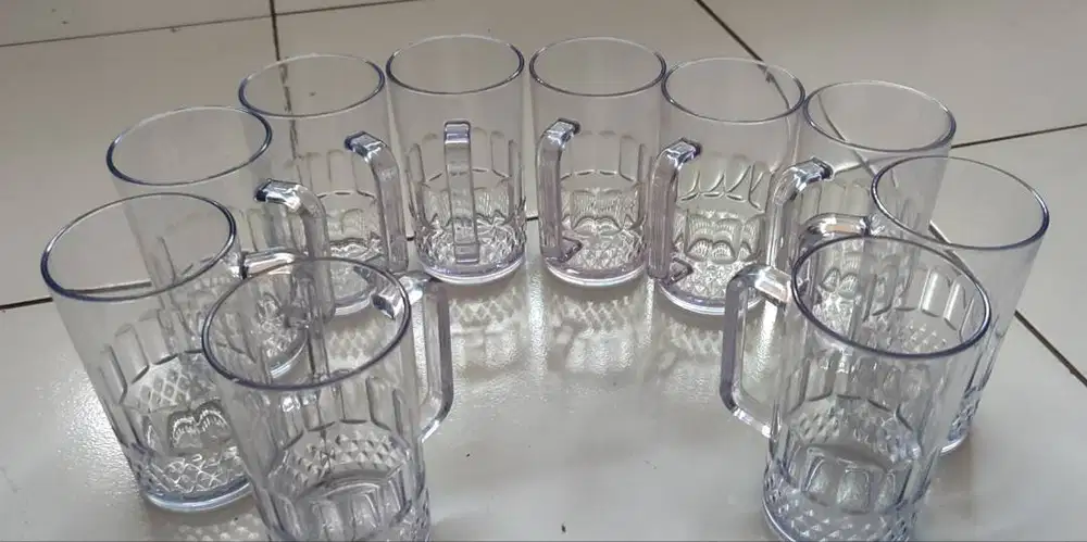 Gelas akrilik Lion Star ada pegangan 10 pcs