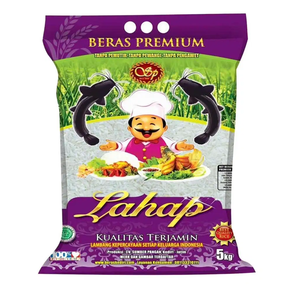 Beras premium Merk Lahap 5kg