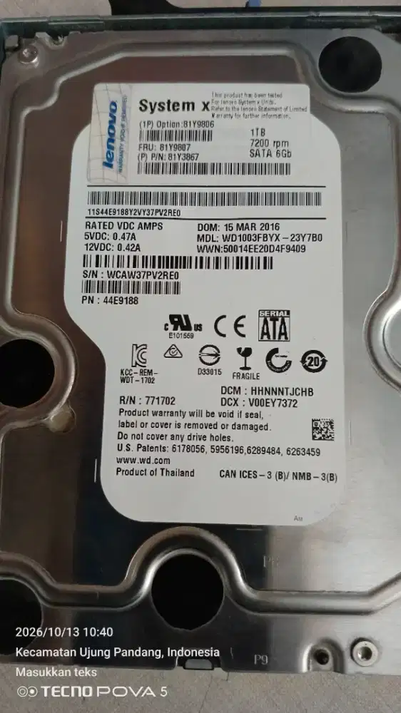 Hardisk 1000GB (1TB)