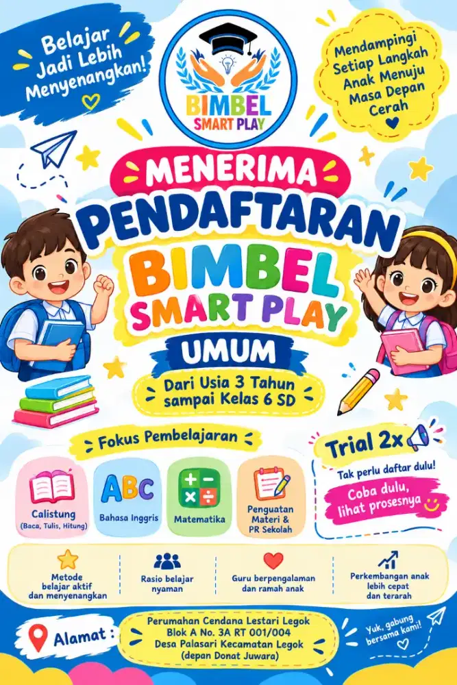 Bimbel Calistung dan SD Kelas 1-6 di Legok