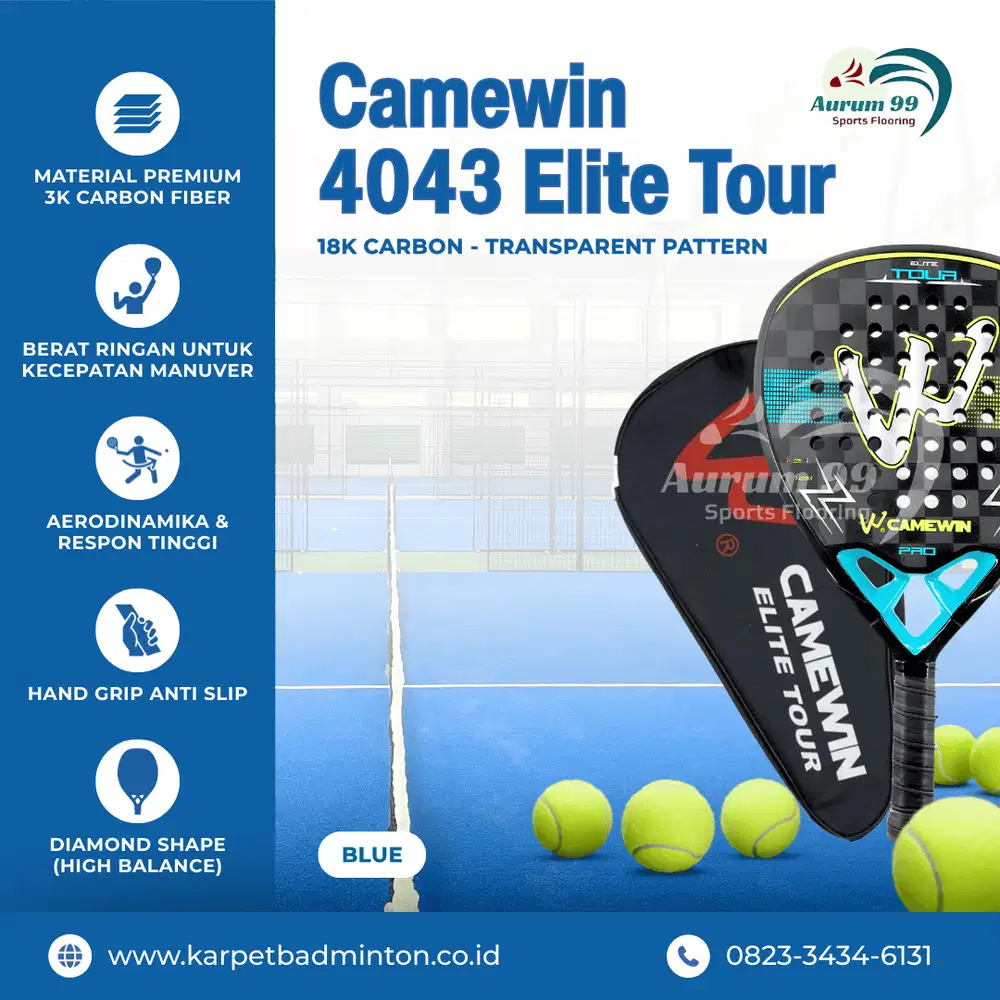 Racket Padel Camewin 4043 (Blue) - Paddle Tennis Racket| Racket Paddle