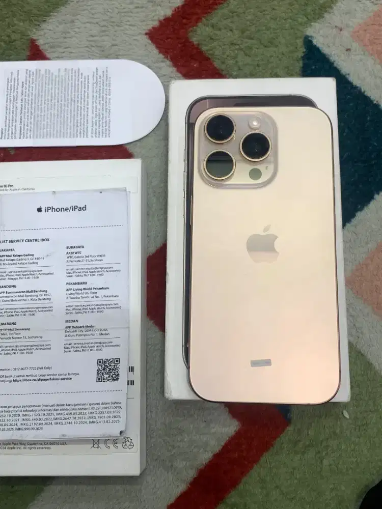Iphone 16 Pro 128gb Ibox fullset like new garansi on s/d Juli 2027