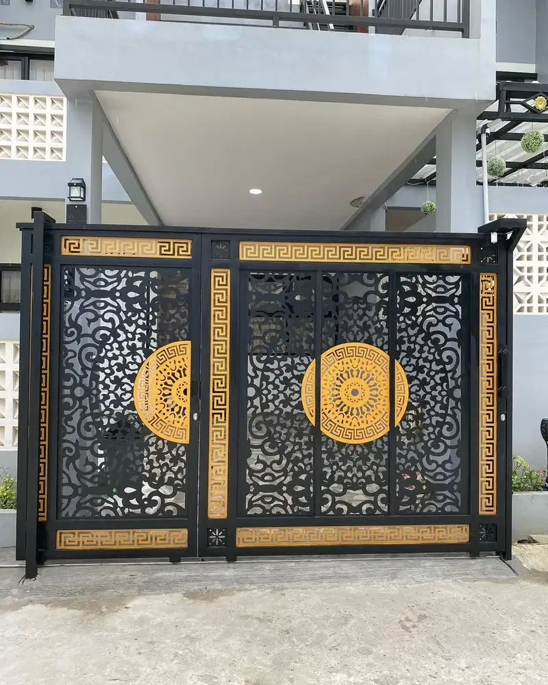 Pintu pagar modern plat cutting