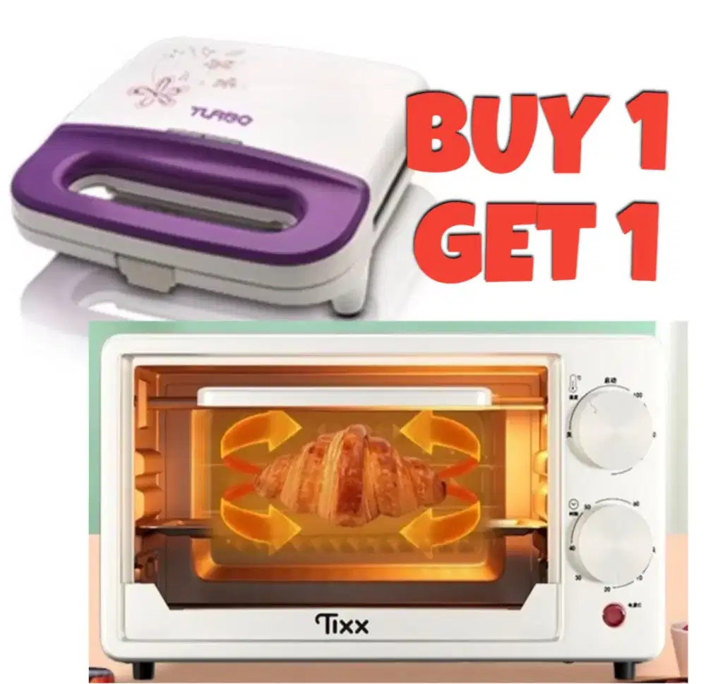 Oven listrik + panggangan roti (buy1 get1)
