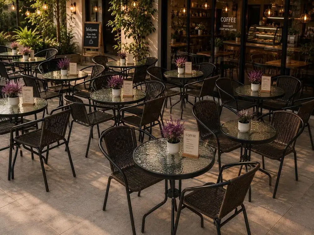MEJA SET UNTUK CAFE