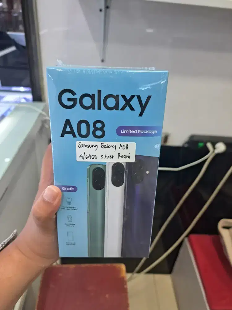 Samsung Galaxy A08 4/64GB Silver New Segel Box Garansi Resmi