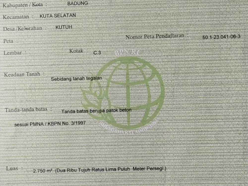 JUAL TANAH PREMIUM DI NUSA DUA