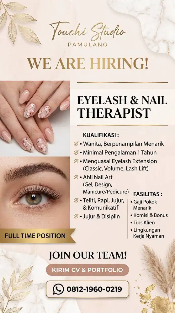 Eyelash Nail Brow Therapist Beauty Salon