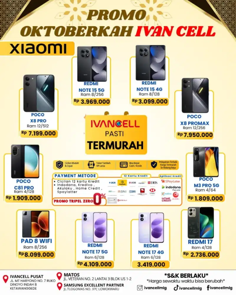 PROMO XIAOMI TYPE TERBARU CICILAN DP0% POTONGAN HARGA TERMURAH