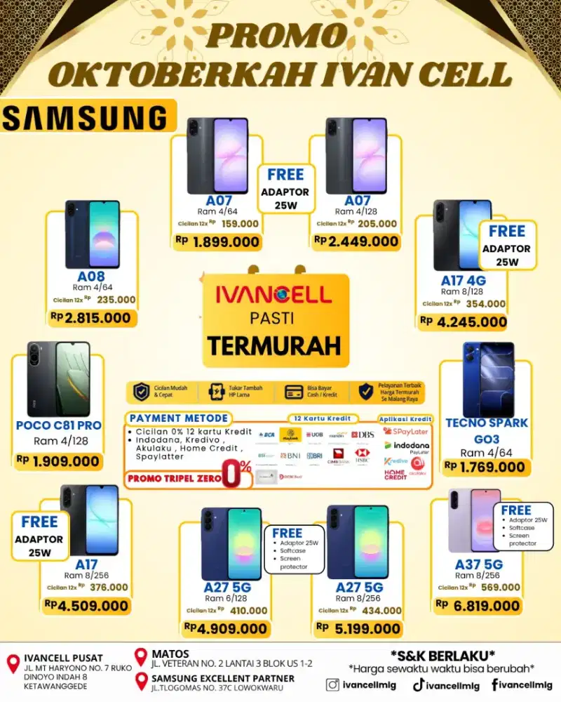 SAMSUNG PROMO HARGA PALING MURAH FREE AKSESORIS ORIGINAL CICILAN 0%