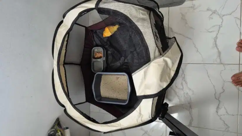 Tenda kandang kucing lipat / cat whelping playpen 8 sisi , ventilasi