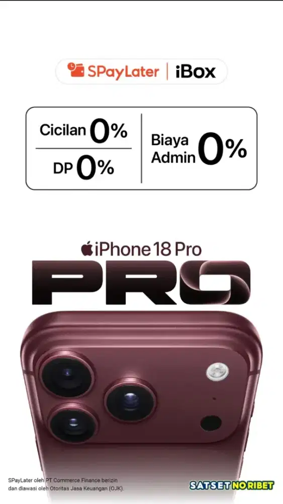 PO iPhone 18 Pro & 18 Pro Max Resmi | Promo SPayLater Cicilan 0% DP 0%