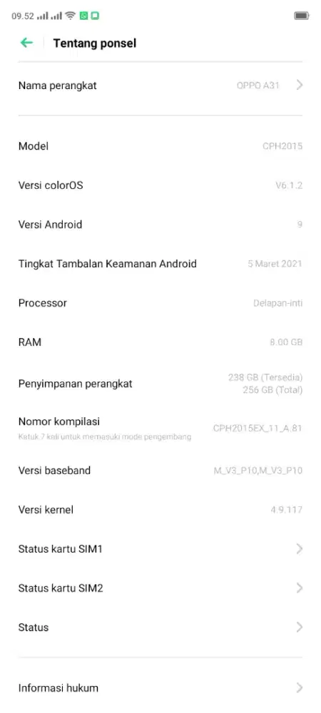 oppo a31 ram8/256