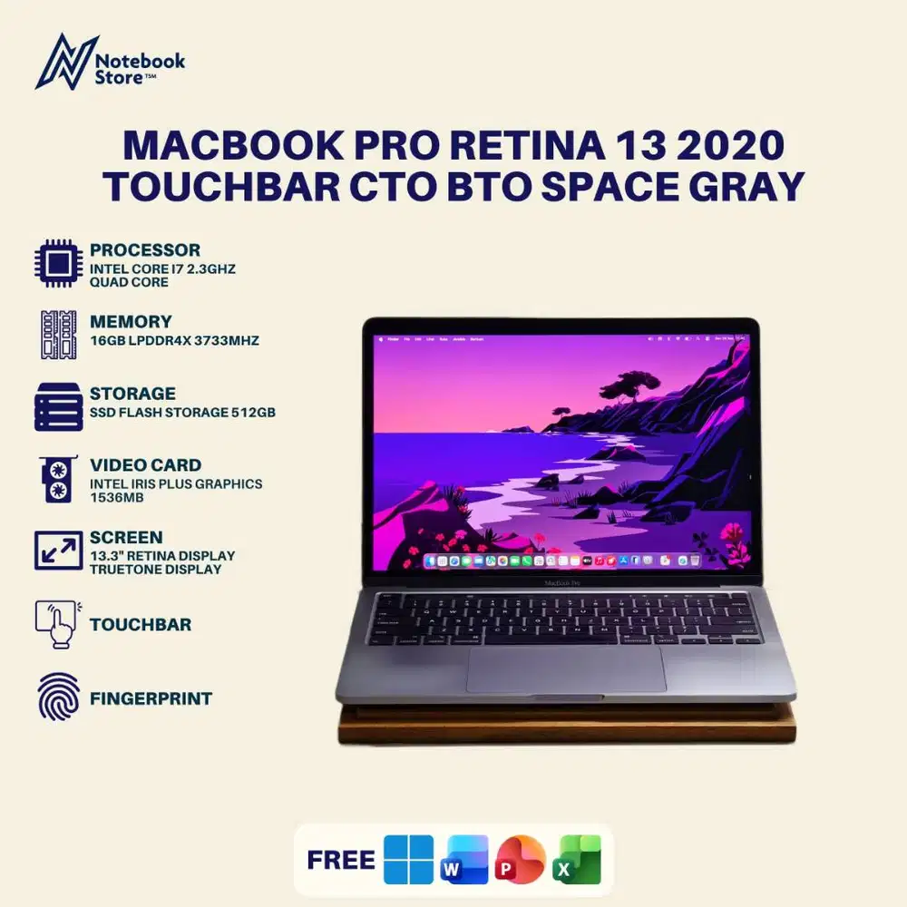MacBook Pro Retina 13 2020 Touchbar CTO Core i7 32GB 512GB