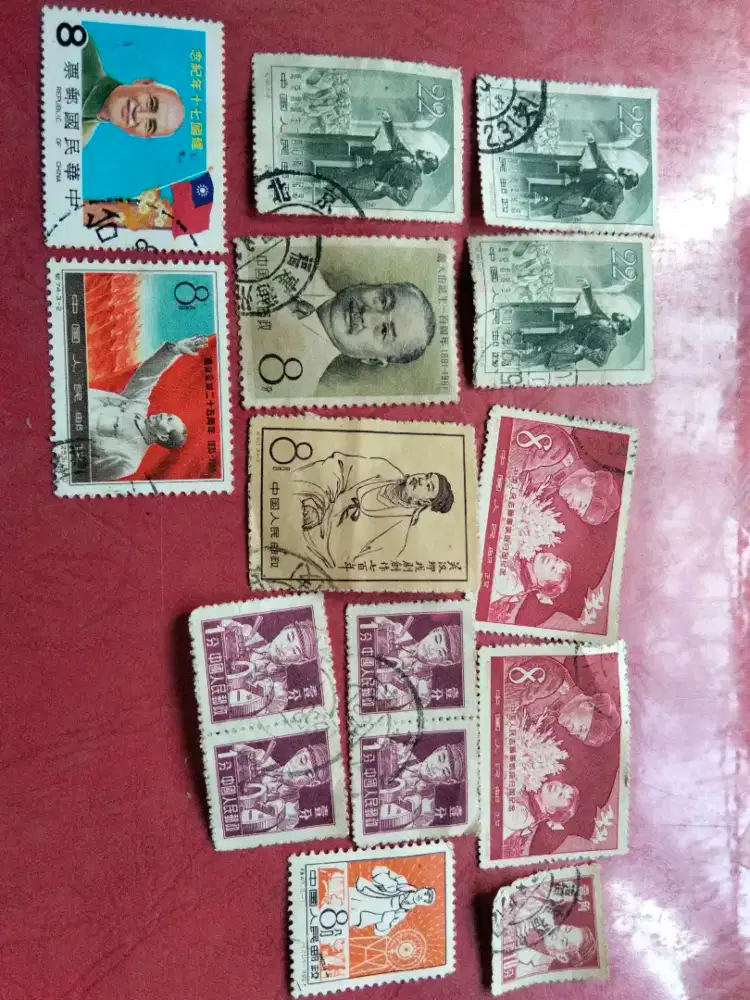 Paket Koleksi Prangko Antik Cina & Taiwan Vintage Era 1950-1960an Ori