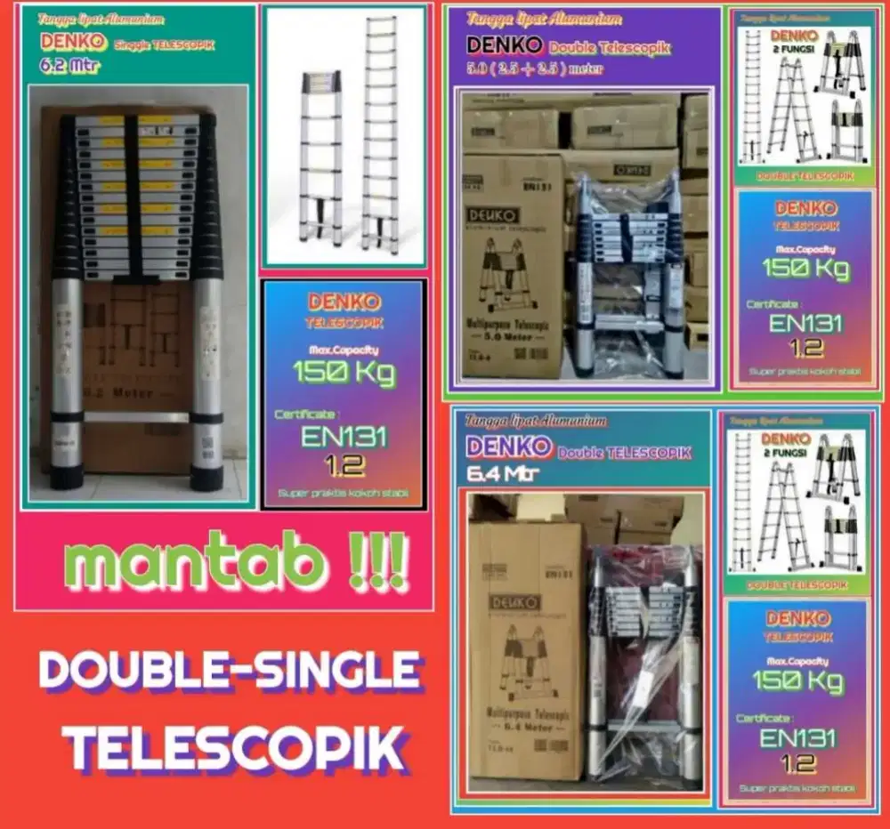 Tangga lipat alm TELESCOPIK 5 mtr
