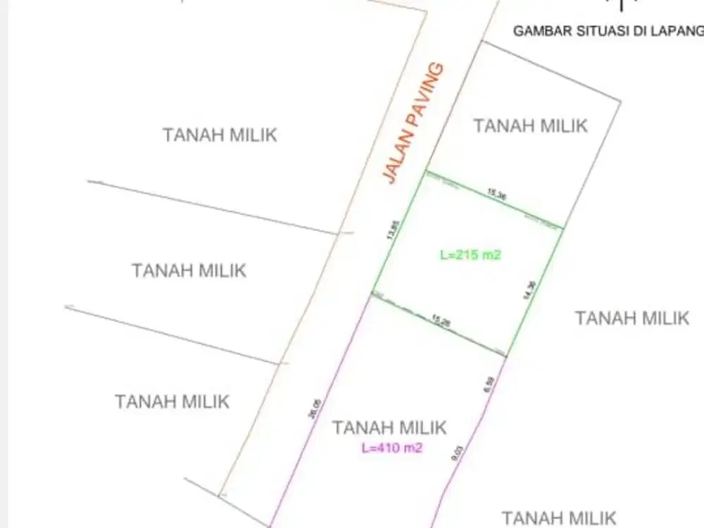tanah kavling langka di labuan sait pecatu,lingk,villa dkt pantai,luas 215 m2