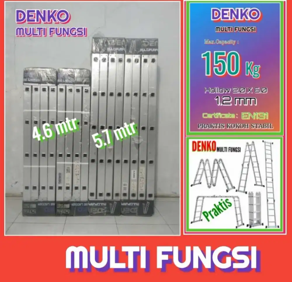 Tangga lipat alm MULTI FUNGSI 5.7 Mtr.