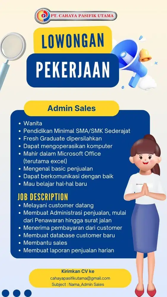 Lowongan Admin Sales