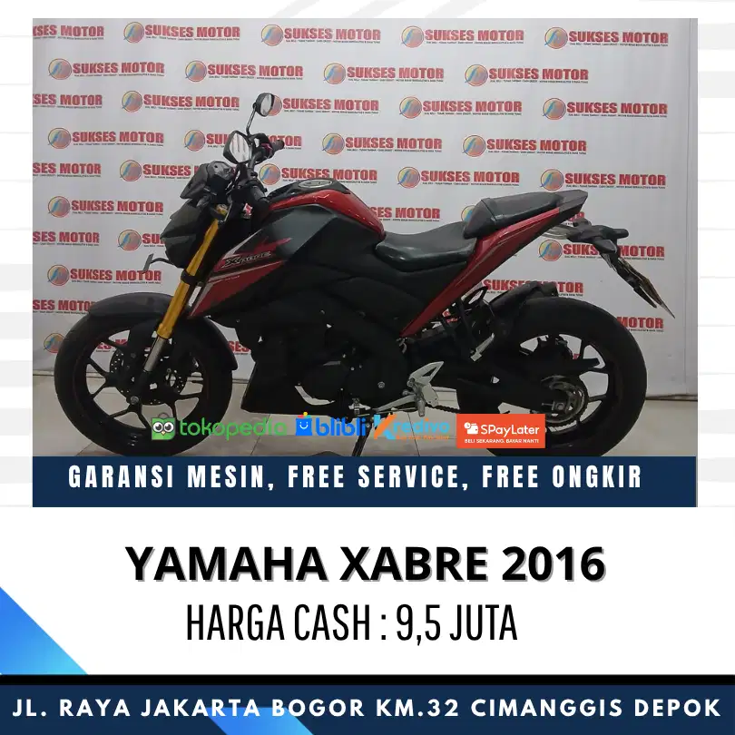 YAMAHA XABRE 2016 MURAH CASH ONLY UNIT SIAP PAKAI BERGARANSI