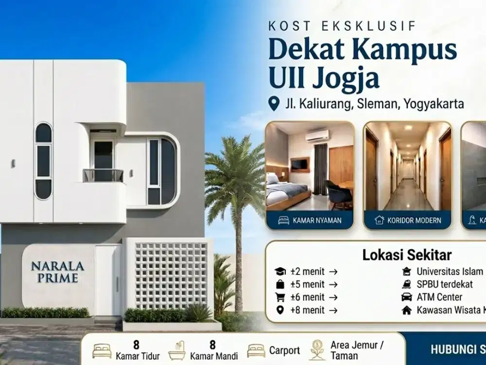 KOS EKSKLUSIF STRATEGIS DEKAT UII - SHM Ready, Full Fasilitas & Langsung Jalan!