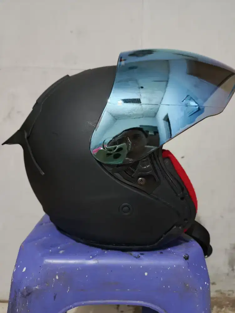 Helm Ori Kyt Uk.L bekas, sudah cat ulang Hitam Dof,visor baru citron