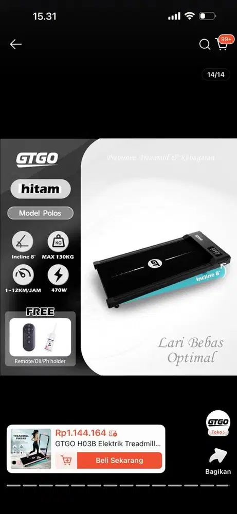 Gtgo walking pad running pad. Baru gress jual murah