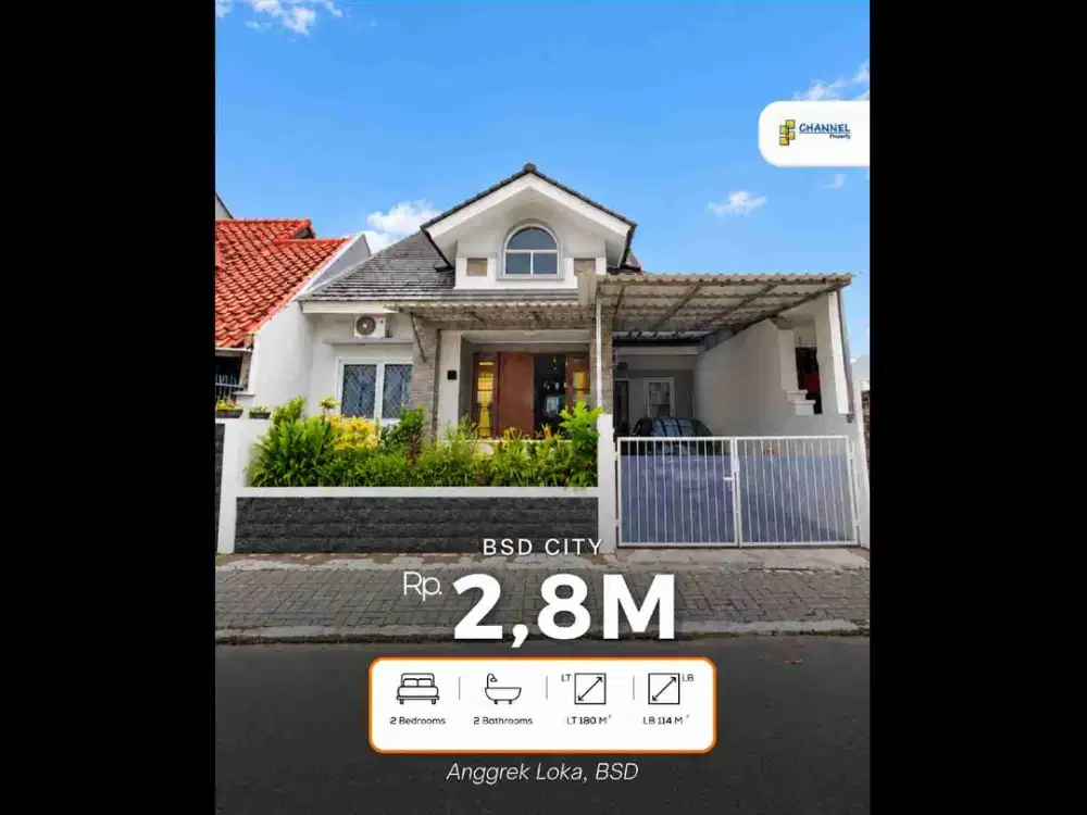 JUAL Rumah Bagus 1 Lantai Siap Huni Dekat Akses Tol dan Stasiun BSD Anggrek Loka, Nn