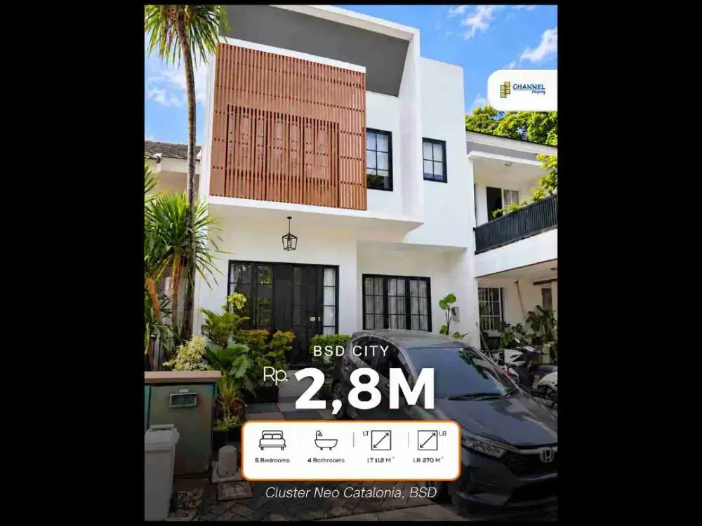 Jual Cepat Rumah Cluster Full Furnished Hanya 5 Menit Ke Pasmod BSD Neo Catalonia, Fl