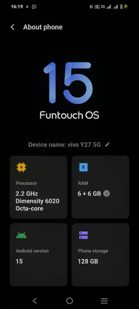 Hp Vivo y27 5G NFC Ram (6+6)GB /128GB