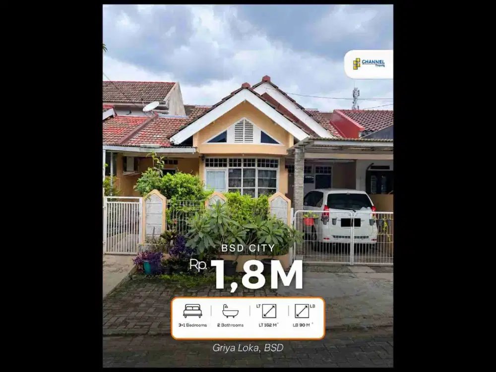 Jual Rumah Murah 1 Lantai SHM Dekat Pasmod Griya Loka BSD, Fl