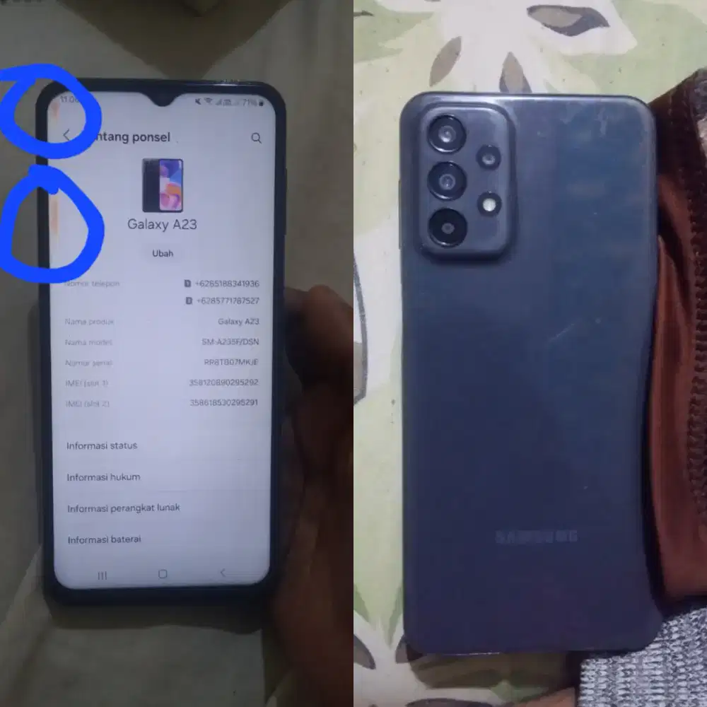 Samsung a23 NFC ram 6+6/128 pakean pribadi