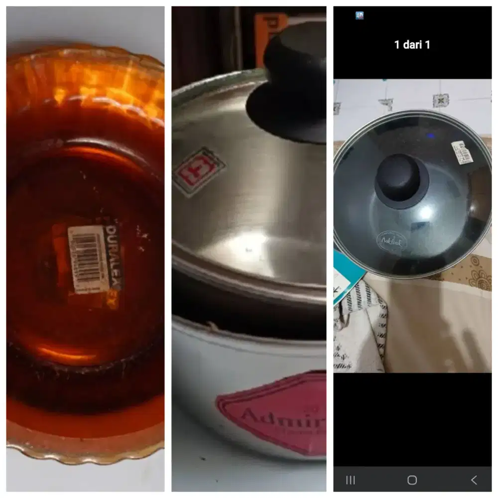 Satu set isi 3 buruan..duralex original .panci masak teflon .