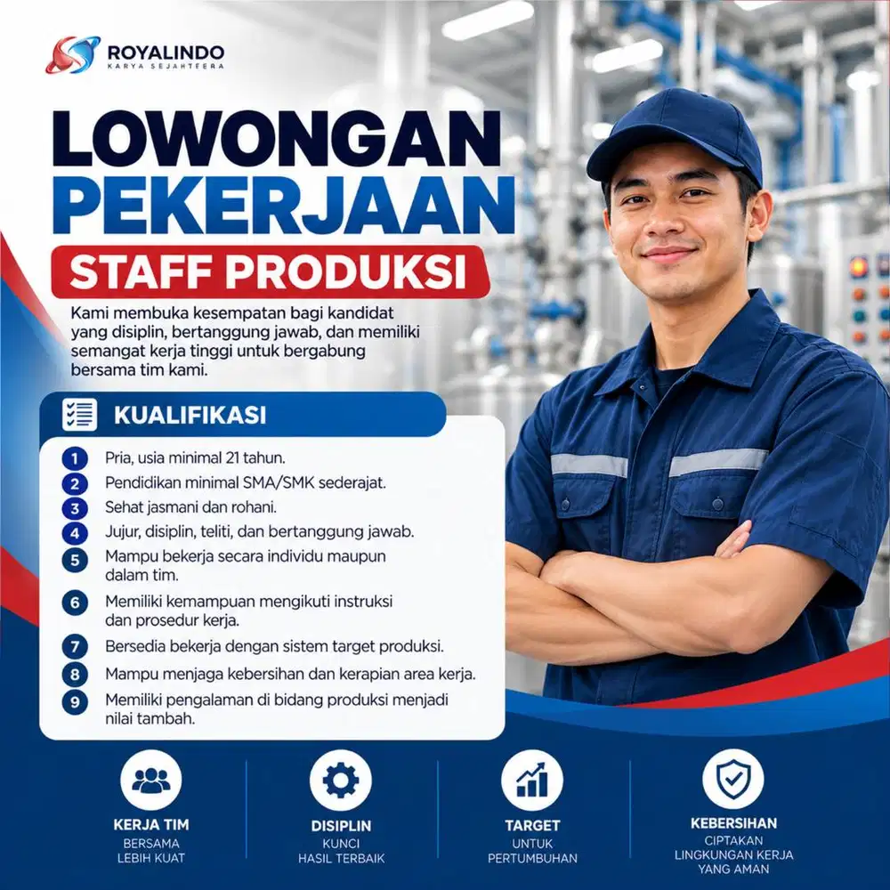 LOWONGAN KERJA STAFF PRODUKSI