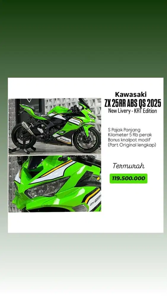 Kawasaki Ninja ZX-25RR KRT Reg.2025 Odo 5RB Like New