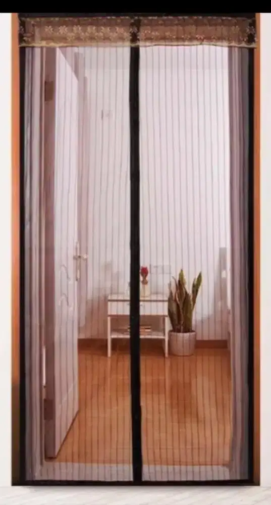 Tirai pintu magnet warna coklat