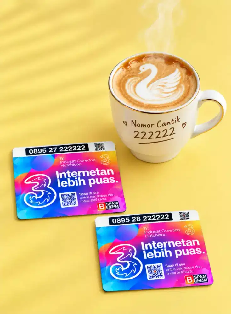 (bisa COD) Nomor CANTIK kartu TRI INDOSAT HOKI Hexa 222 222 #2