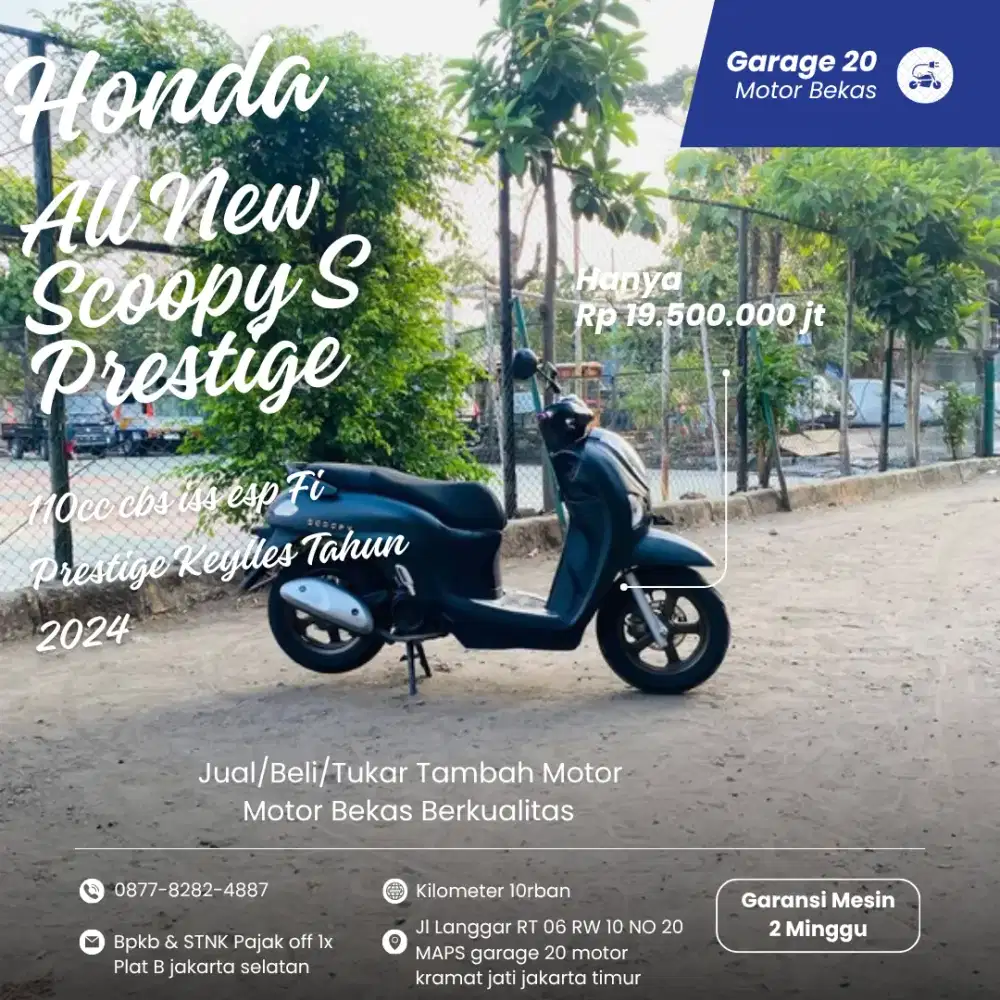 Honda Scoopy New 110cc Prestige Cbs Iss esp Fi Tahun 2024 Pajak Off