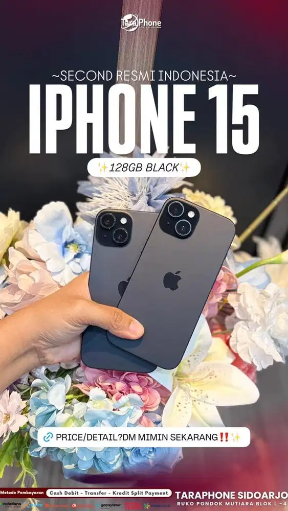 IP 15 128GB BLACK SECOND INDO