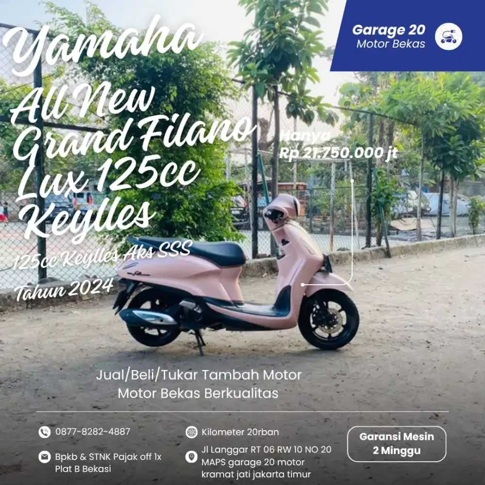 Yamaha Grand Filank 125cc Keylles Fi Aks SSS Blue core Tahun 2024 p