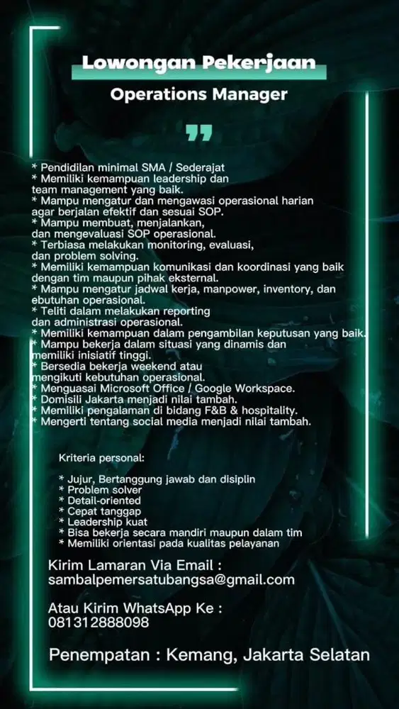 Oprations Manager