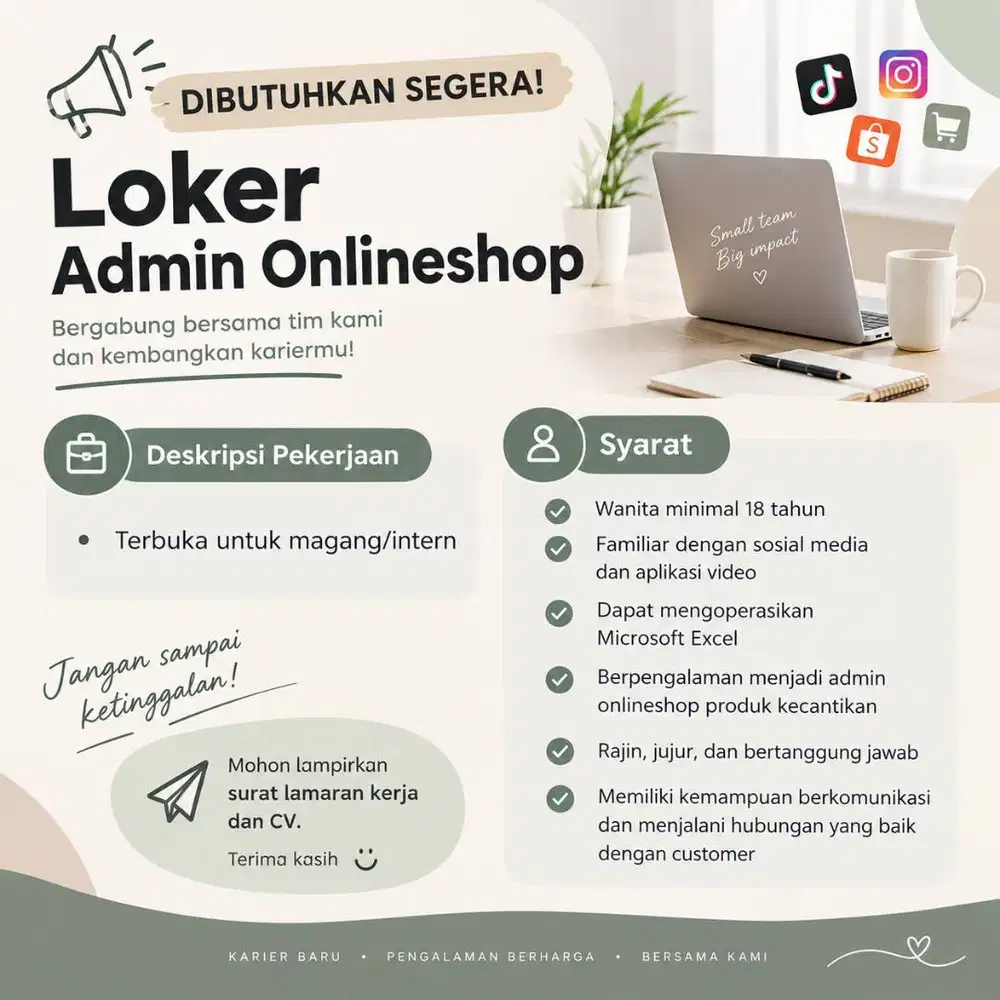 Admin Online Shop (Produk Kecantikan)