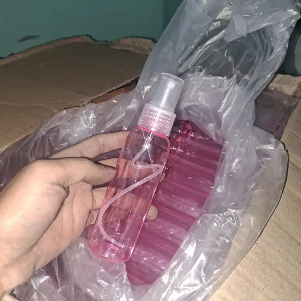 Botol PET Soft Pink + Tutup Clear