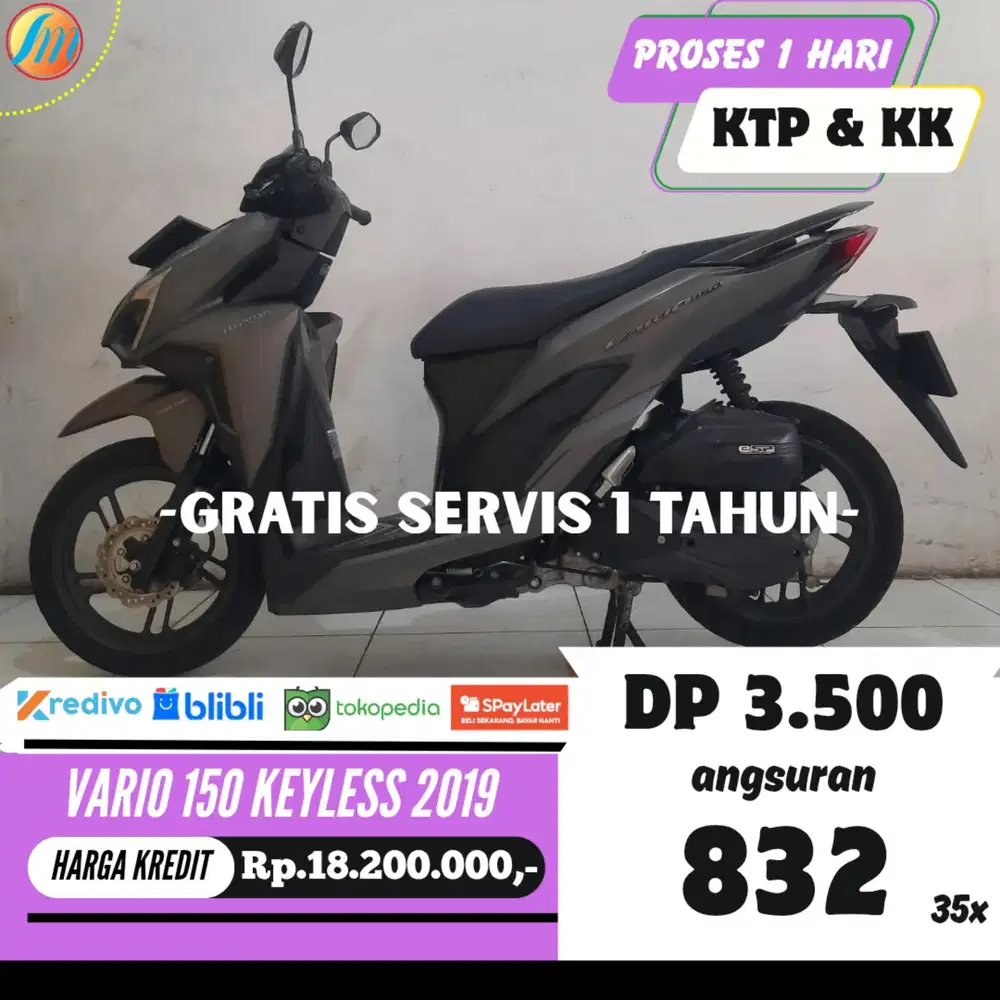 HONDA VARIO 150 KEYLESS 2019 JUAL CEPAT CASH KREDIT SPAYLATER/CC