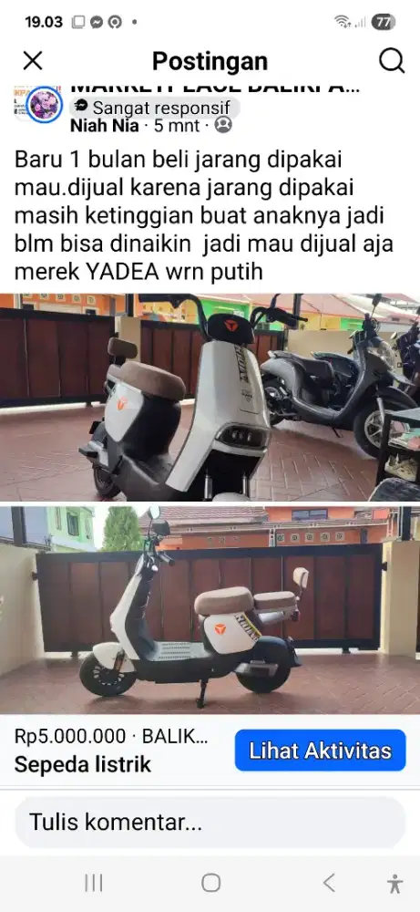 Masih seperti baru 1 bln beli jarang dipakai